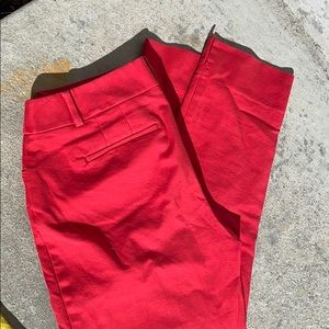 Red crop pants